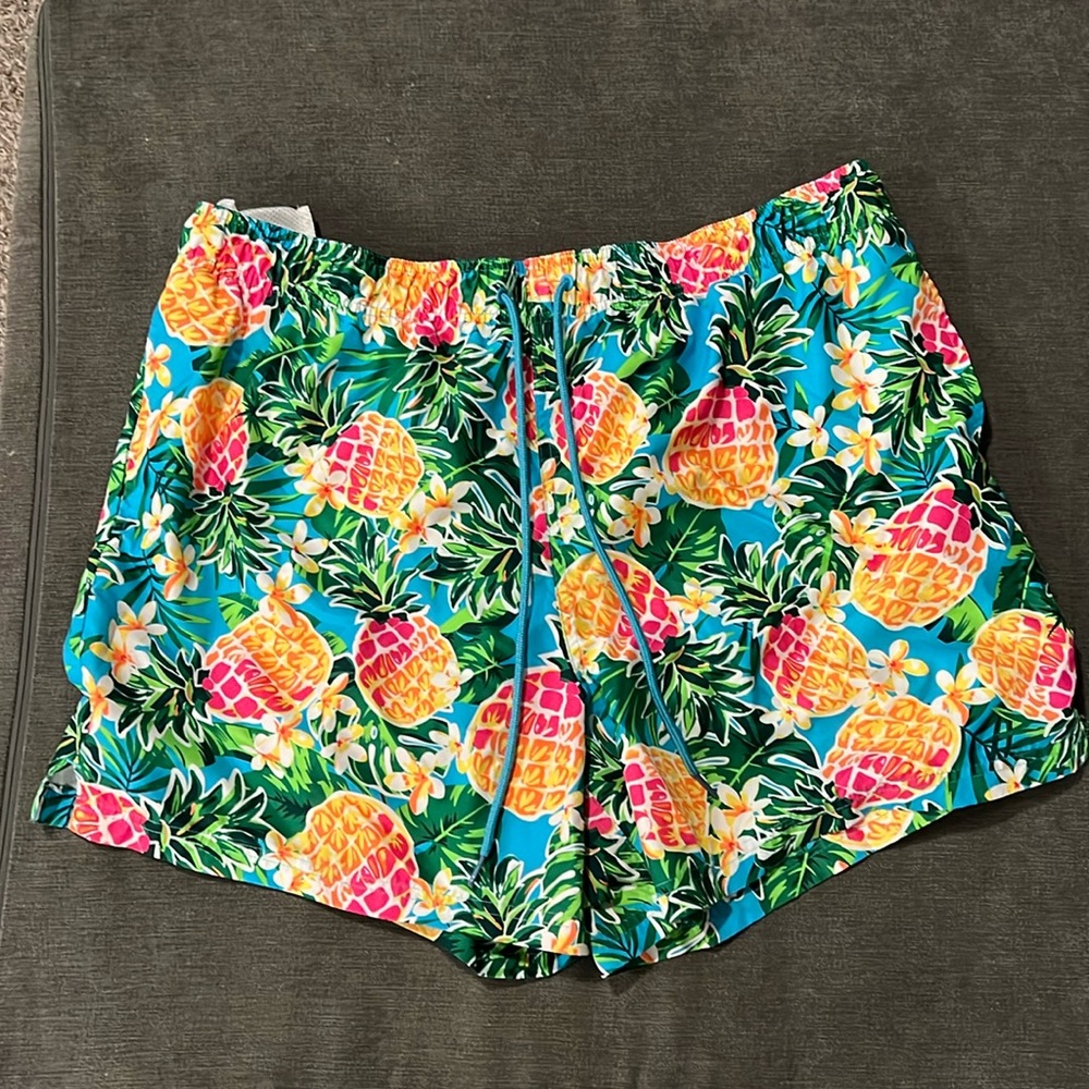 George Polyester Pineapple Swim Trunks